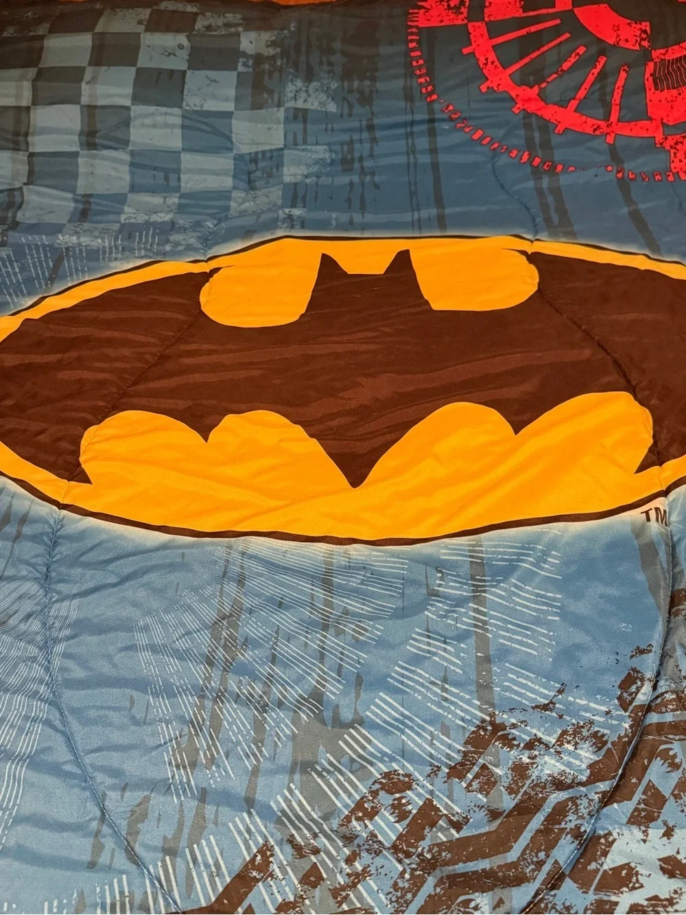 Vintage Batman Blue and Gray Superhero Reversible Twim Comforter